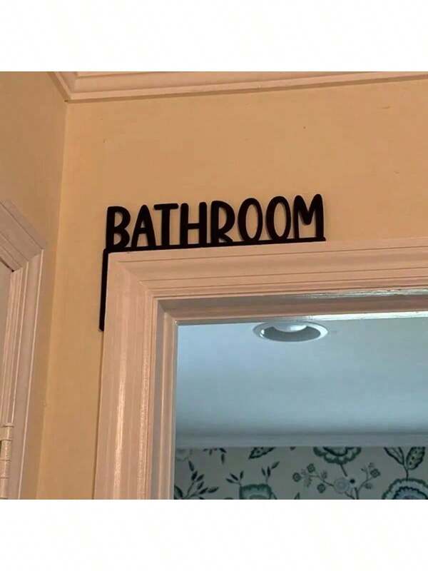 1pc Modern Wooden Bathroom/Laundry Room Decorative Door - Bathroom/Laundry Room Top Decorative Wall Hanging Sculpture, Home Decor Art, Indoor Decorative Door Frame Hanging